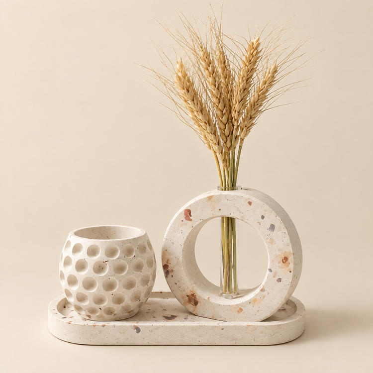 ست دکوراتیو کنار مبلی نوریا سنگ مصنوعی